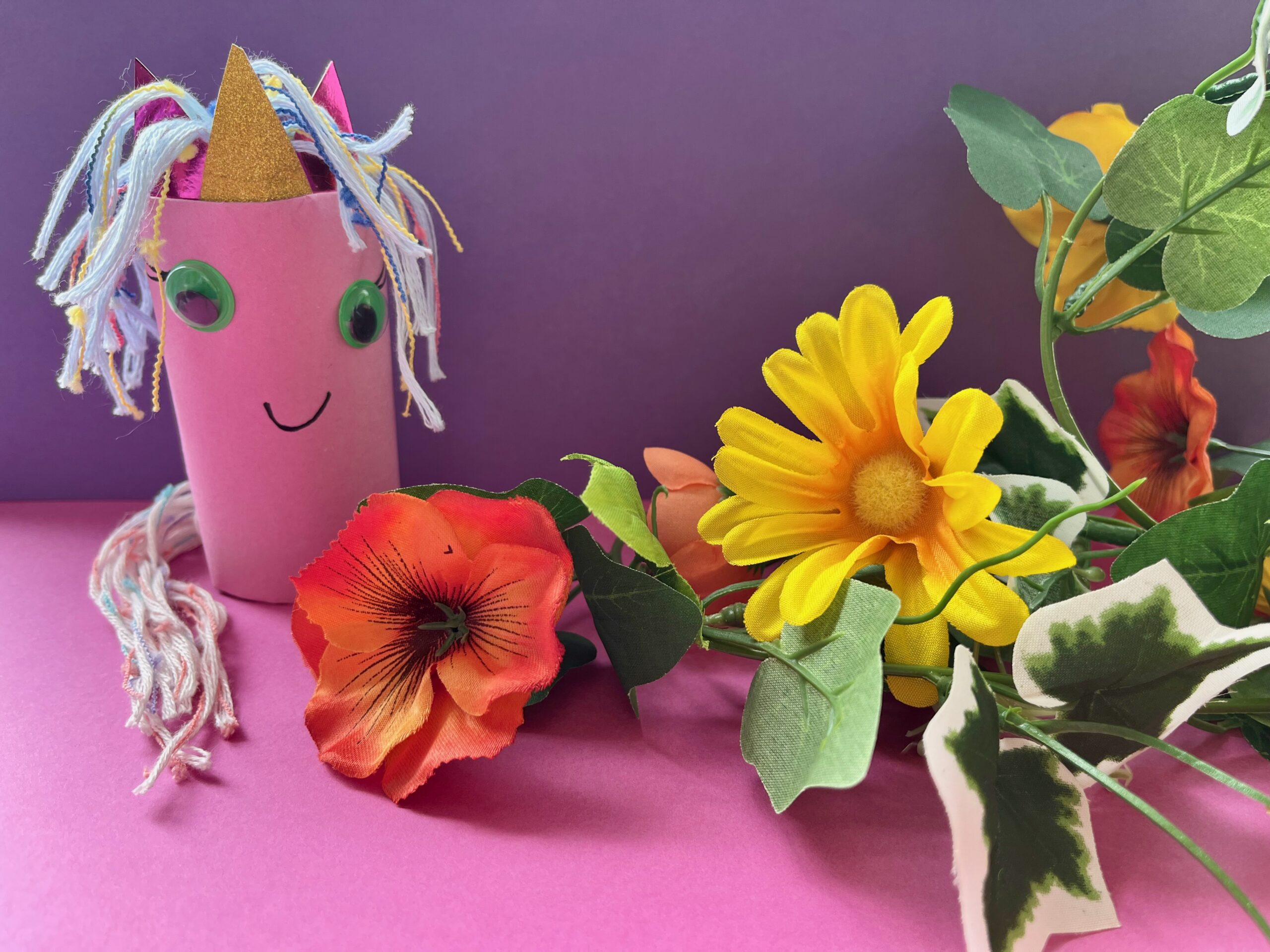 Unicorn gemaakt van wc-rolletje